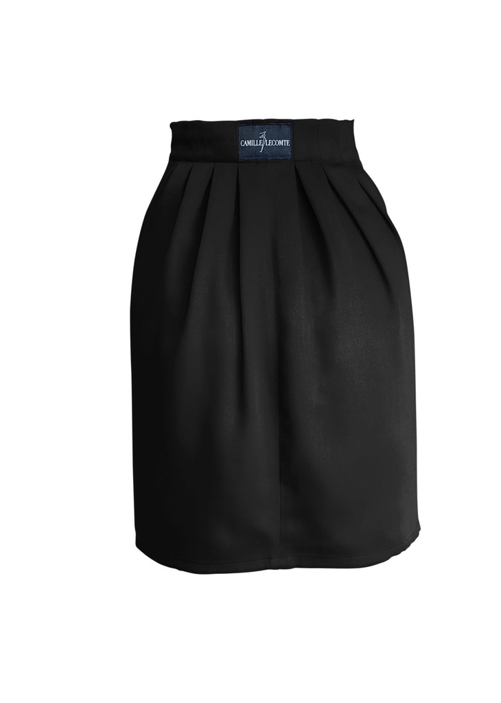 Jupe Courte Minimaliste en Lin - Bleu Stone