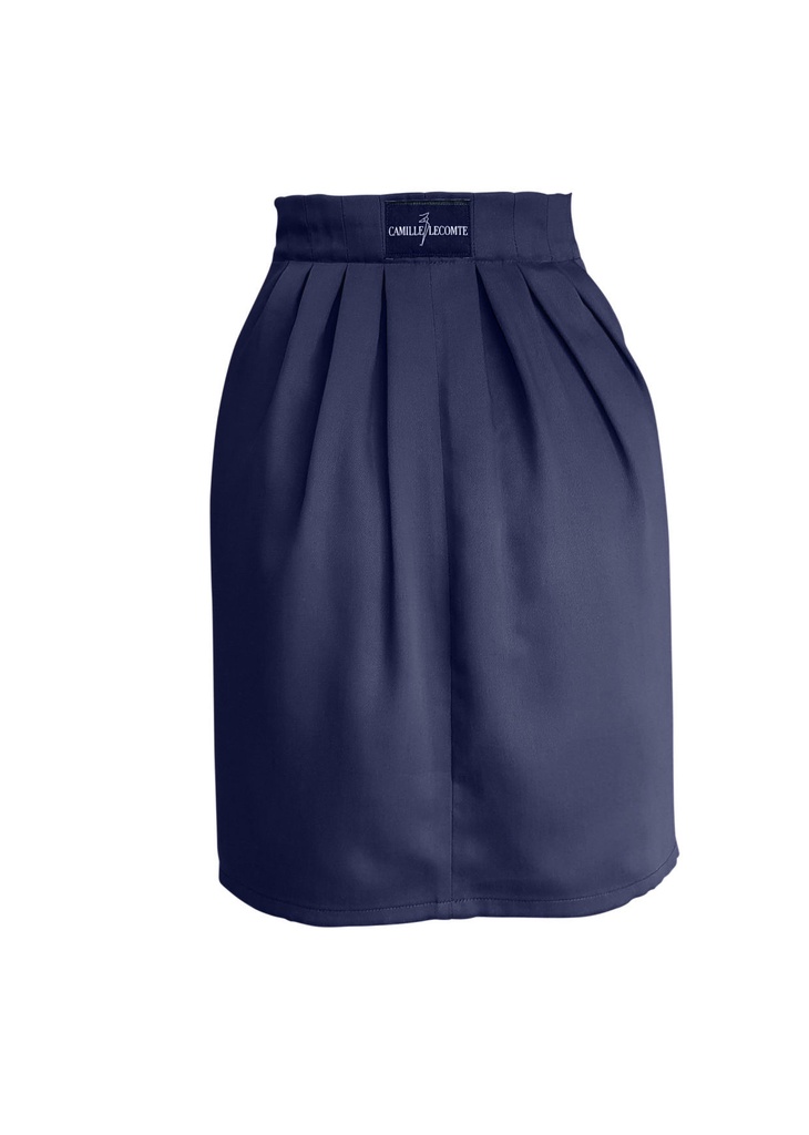 Jupe Courte Minimaliste en Lin - Bleu Stone