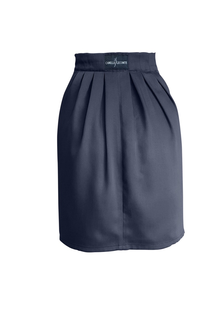 Jupe Courte Minimaliste en Lin - Bleu Stone